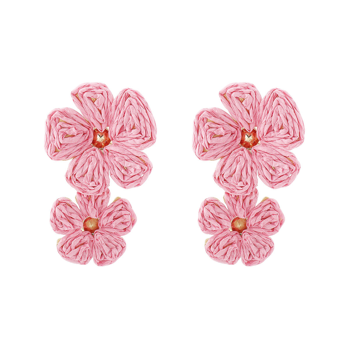 Orecchini con girasole Sweet Floral in lega e rafia per accessori fotografici da viaggio per le vacanze estive