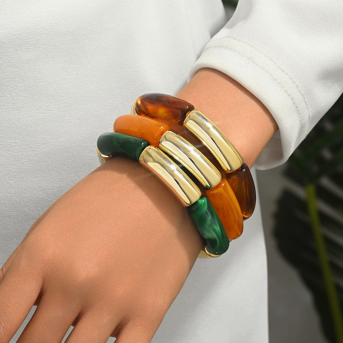 Vintage Marble Texture Acrylic Bracelet for Women
