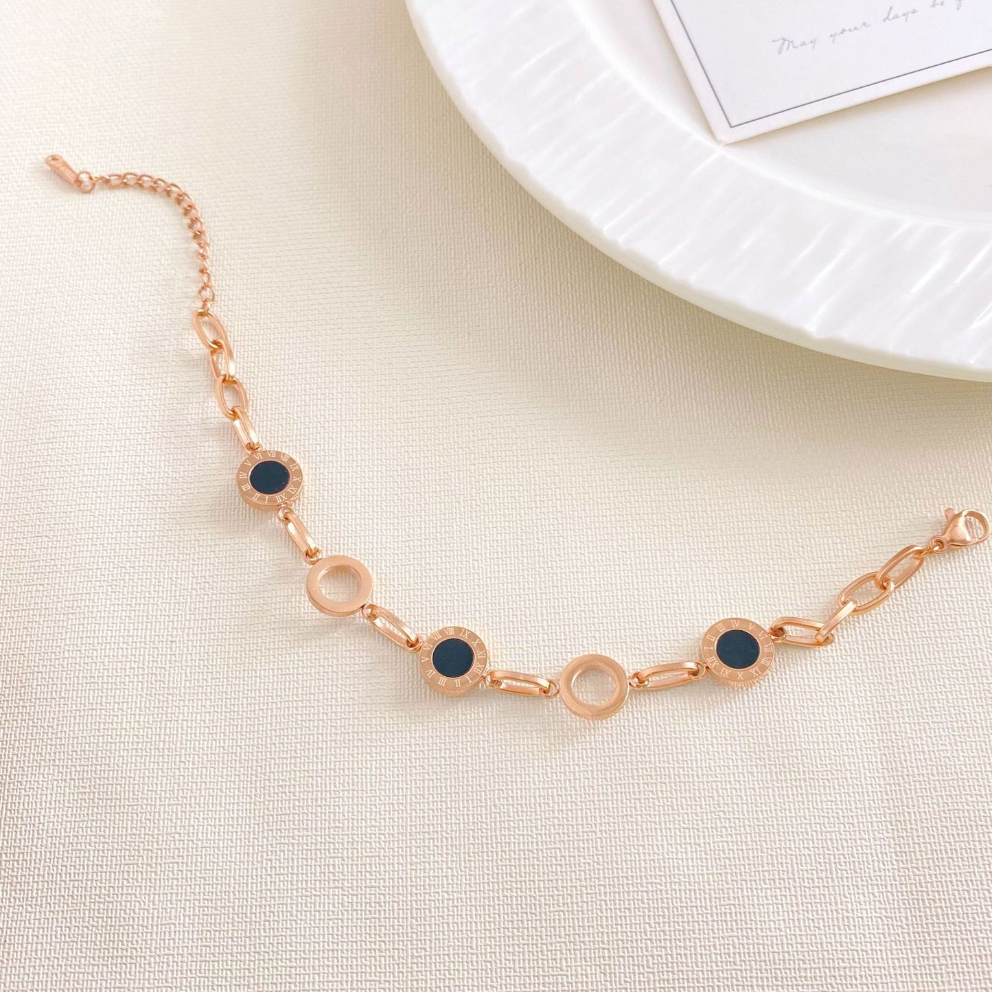 Minimalist Luxury Titanium Steel Plated Number Bracelet