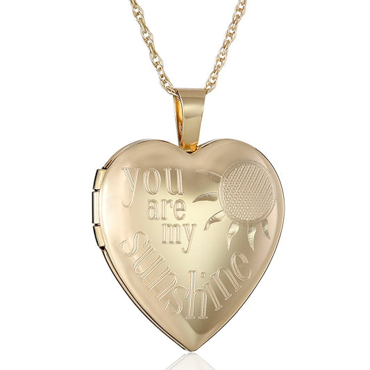 Natural and Fresh Heart-Shaped Stainless Steel Necklace with Titanium Steel Pendant and Polished Finish for Women