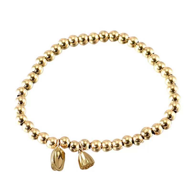 Luxury Geometric Titanium Steel Bracelet for Women with Plated Finish Adjustable Elastic Rope Fashion Accessory