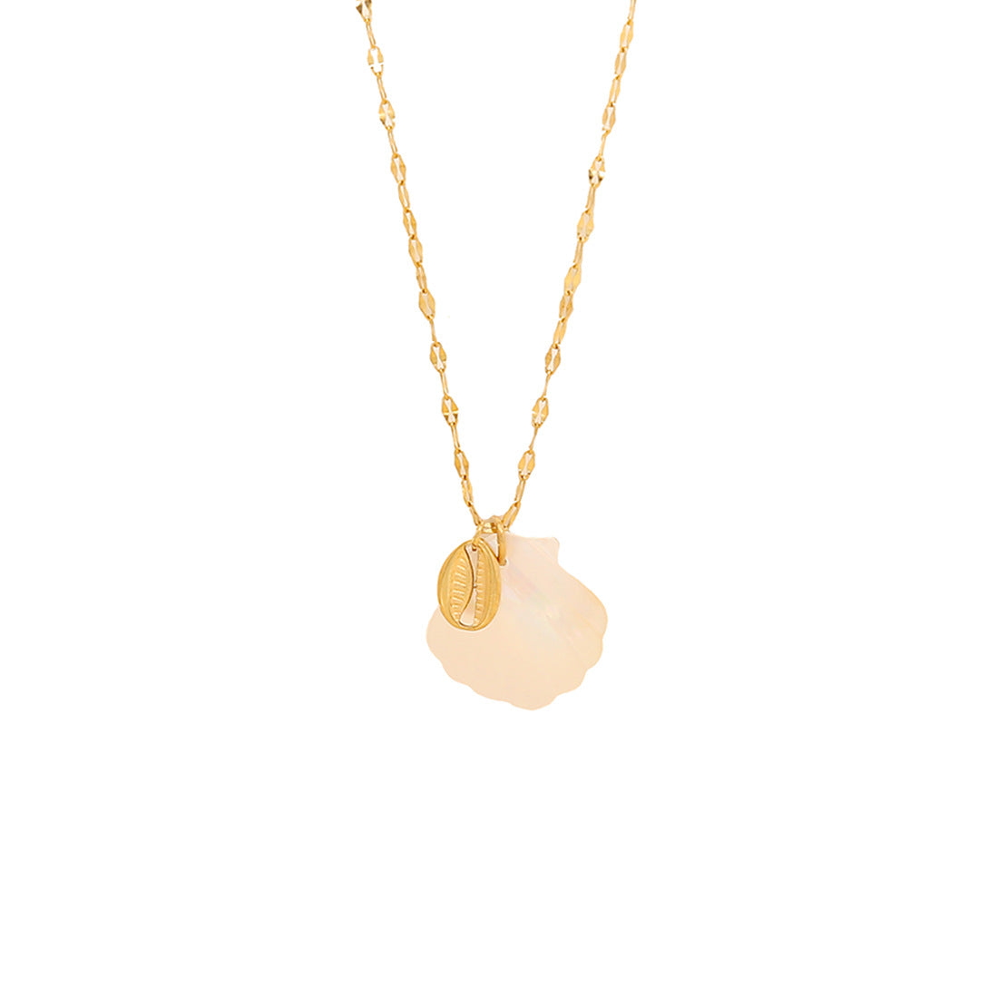 Collana con ciondolo personalizzato a forma di stella marina e tartaruga in acciaio inossidabile con intarsio in conchiglia naturale