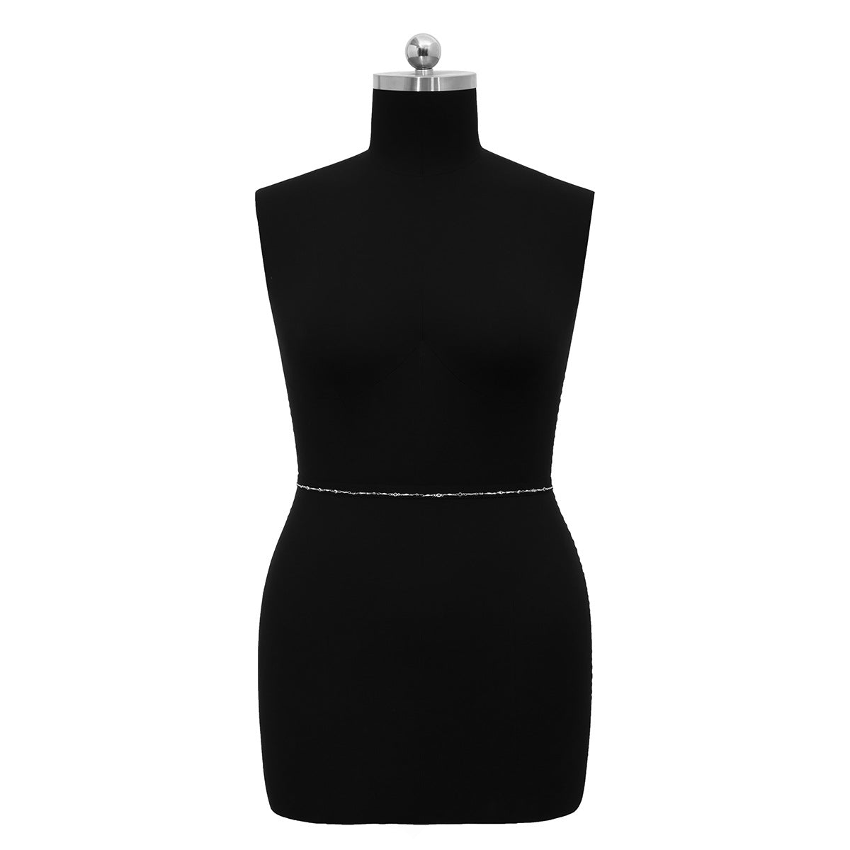 Minimalist Geometric Body Chain for Women with Metal Beaded Chain and Sequin Pendant Double-Layer Waist Chain