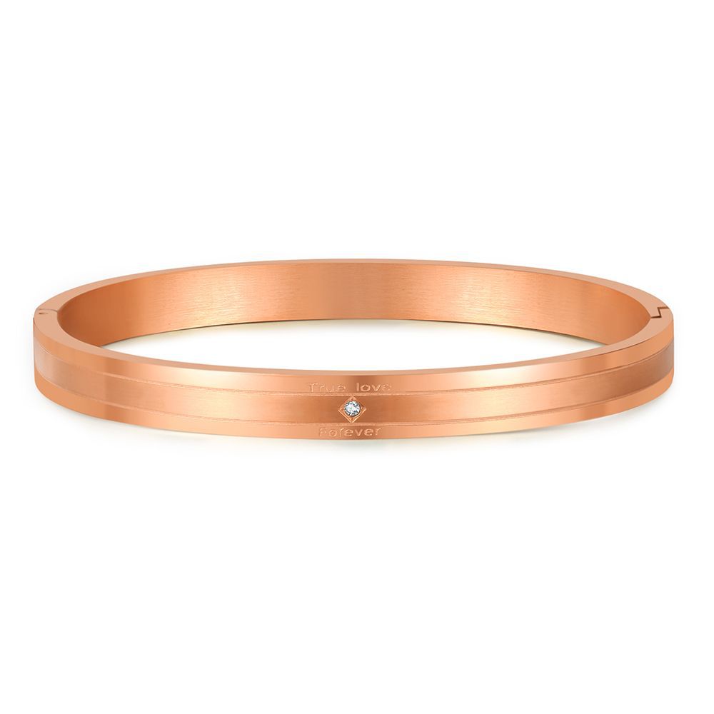 PVD Stainless Steel Round Geometric Bracelet True Love Couple Gift
