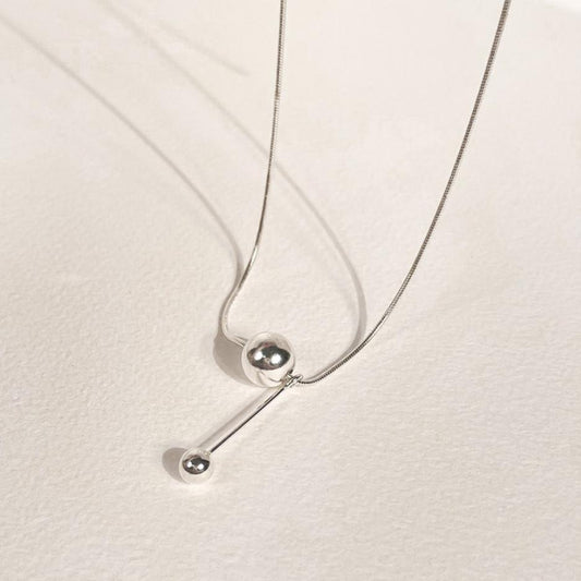 Minimalist Geometric Snake Chain Necklace in 925 Sterling Silver with Gold Plating