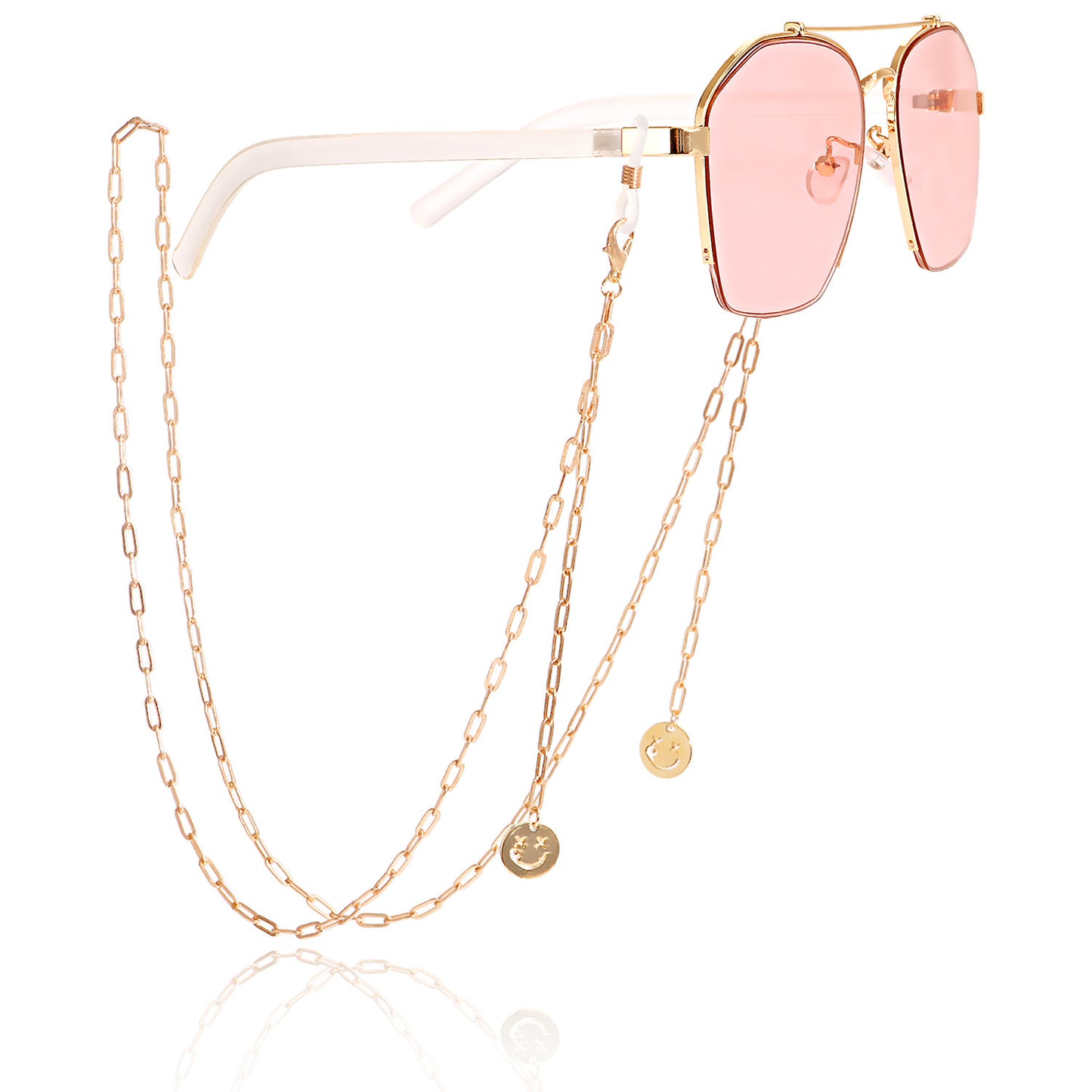 Fashion Butterfly Beaded Tassel Evil Eye Eyeglass Chain Alloy