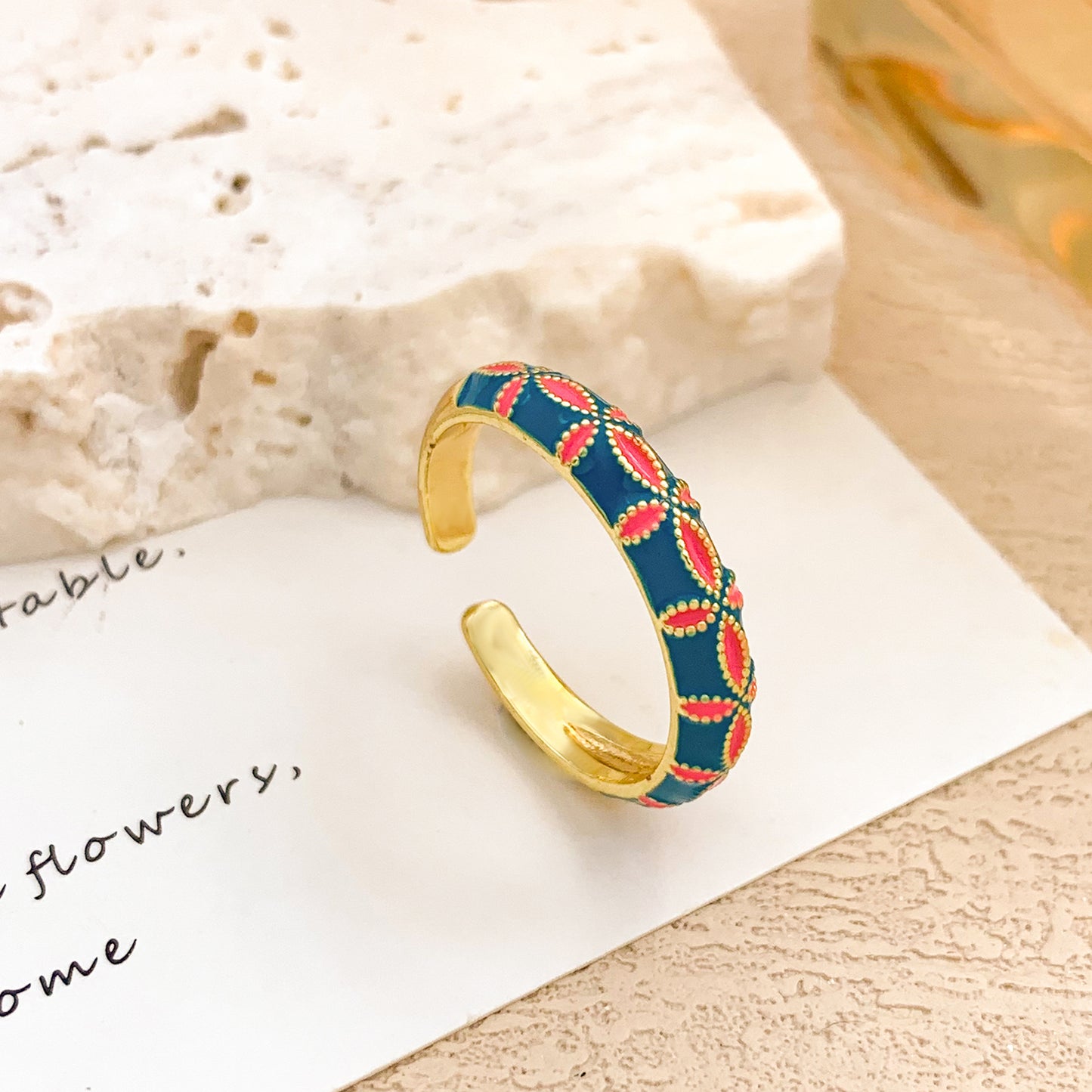 Bohemian Luxury Geometric Alloy Plated Ring for Women