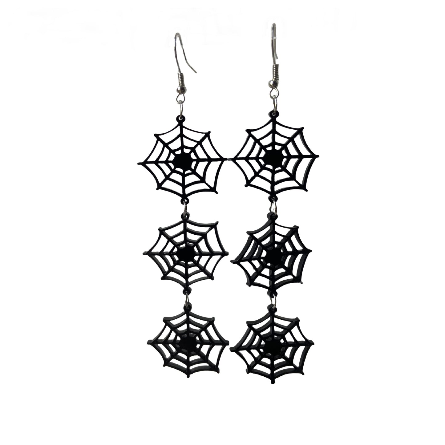 Pendientes góticos de Halloween con diseño de murciélago, telaraña, fantasma y calavera, diseño recortado de acrílico para mujer