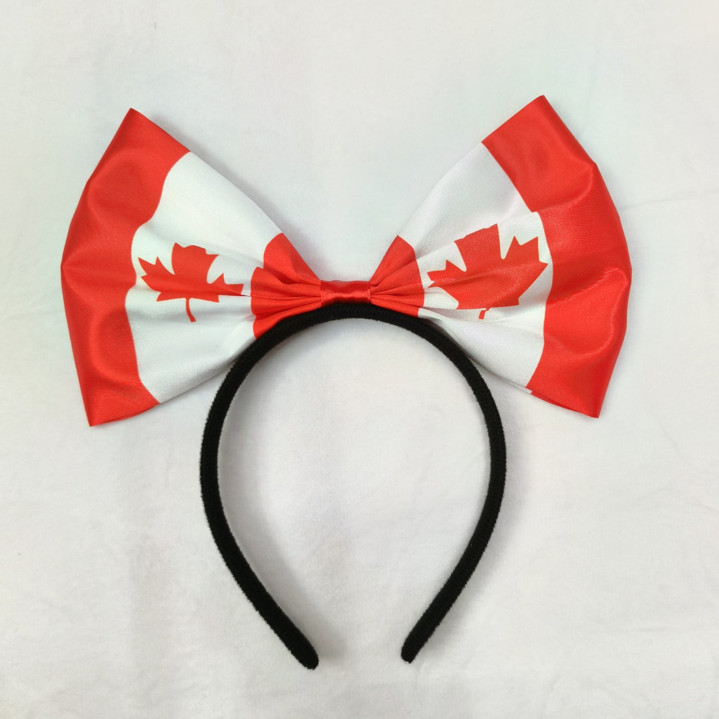 Canadian Flag Maple Leaf Rainbow Bow Headband Unisex Resin Hair Accessory for National Day Sports Events