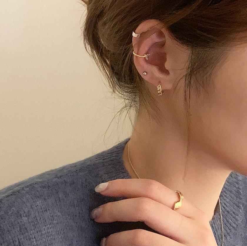 Pendientes de Clip Minimalistas de Plata de Ley 925 con Forma de Corazón y Circonita Micro-Pavé