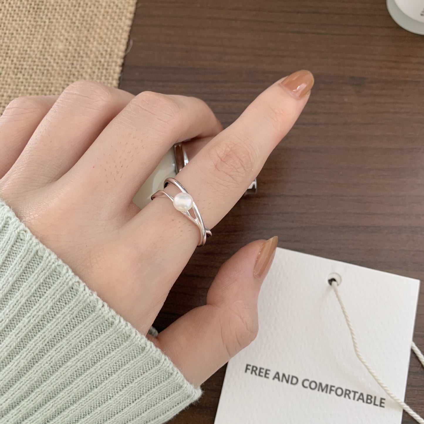 Minimalist Heart-Shaped 925 Sterling Silver Ring with Beveled Square Detail for Women