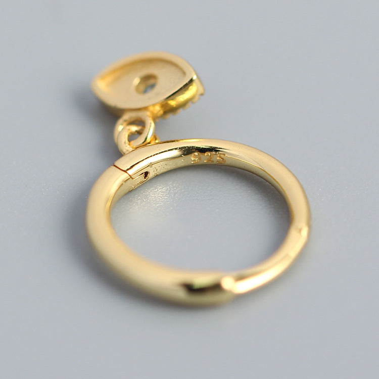 Orecchini a perno con strass intarsiati a occhio quadrato geometrico in argento sterling 925 Sweet Streetwear