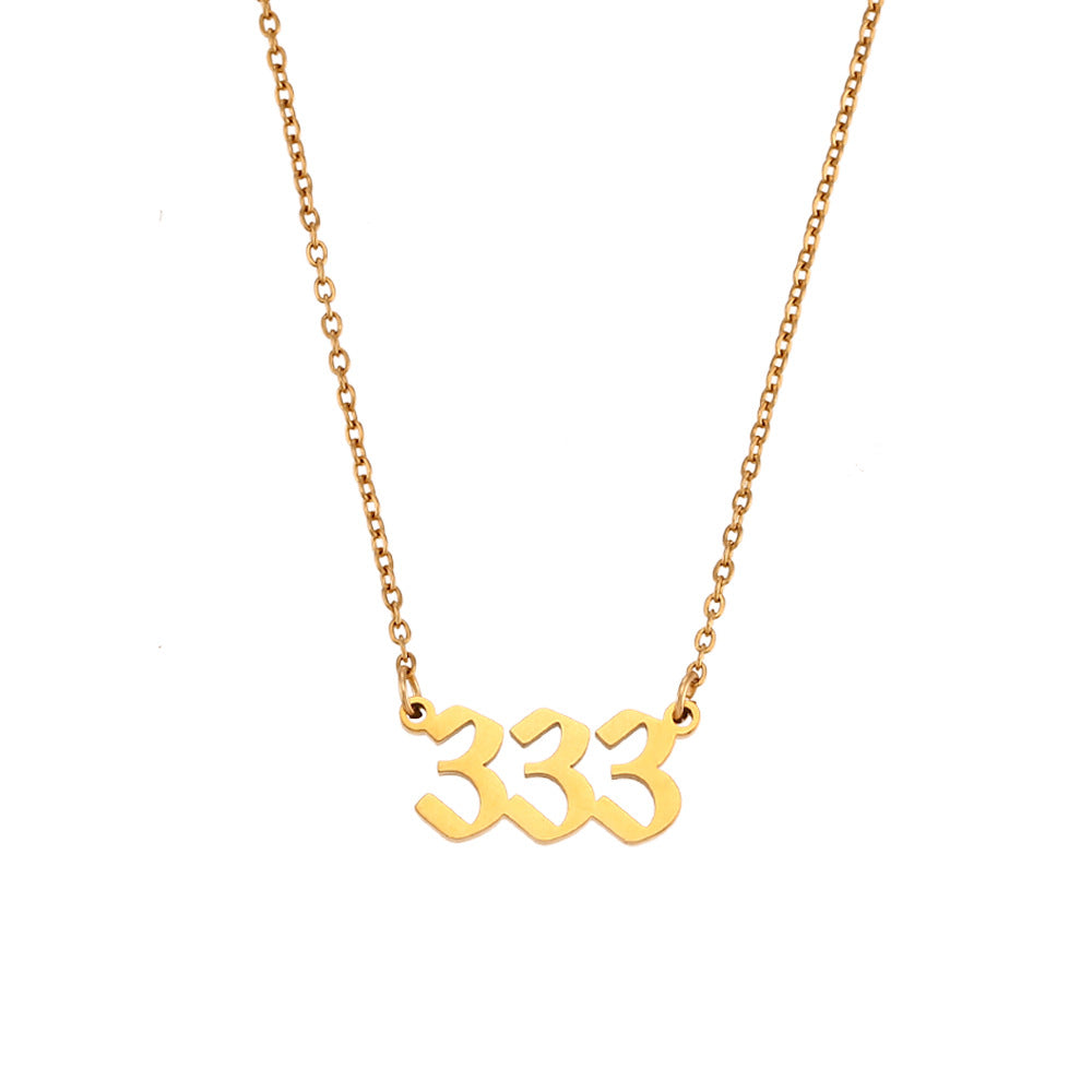 Collar Minimalista con Colgante de Acero Inoxidable Galvanizado con Número de Tres Dígitos y Cadena Ajustable para Mujer