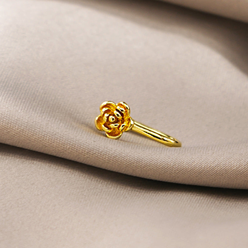 Minimalist Geometric U-Shaped Nose Clip Brass 18K Gold Plated Cubic Zirconia Adjustable Charm Bar