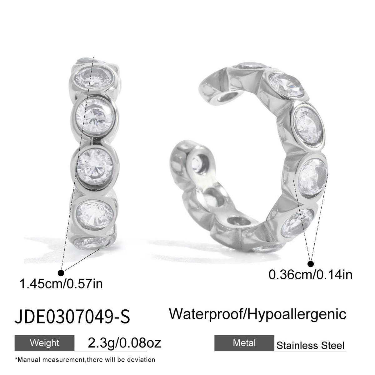 Minimalist Luxury Geometric Stainless Steel Plated Cubic Zirconia Earrings for Women