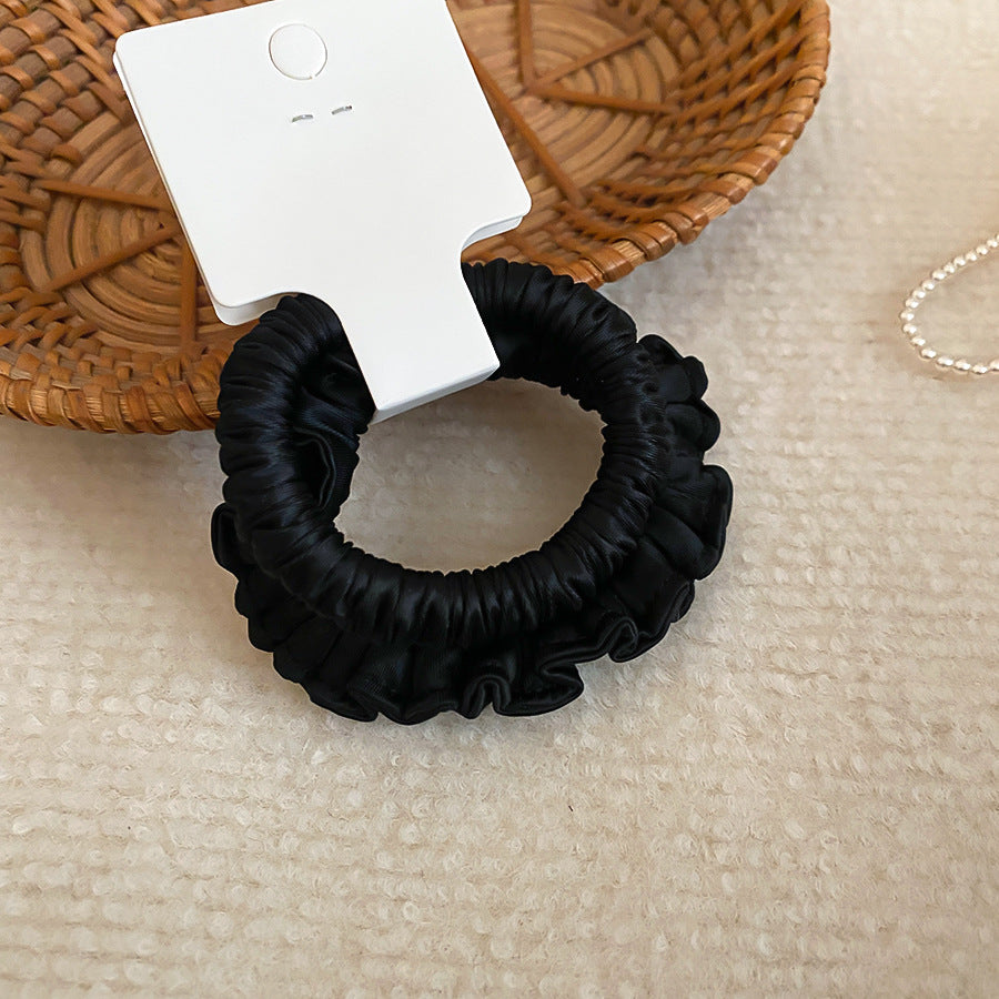 Lazo Elegante y Minimalista de Tela con Alta Elasticidad para Mujer, Sujetador Diario de Cola de Caballo con Forma Geométrica Redonda