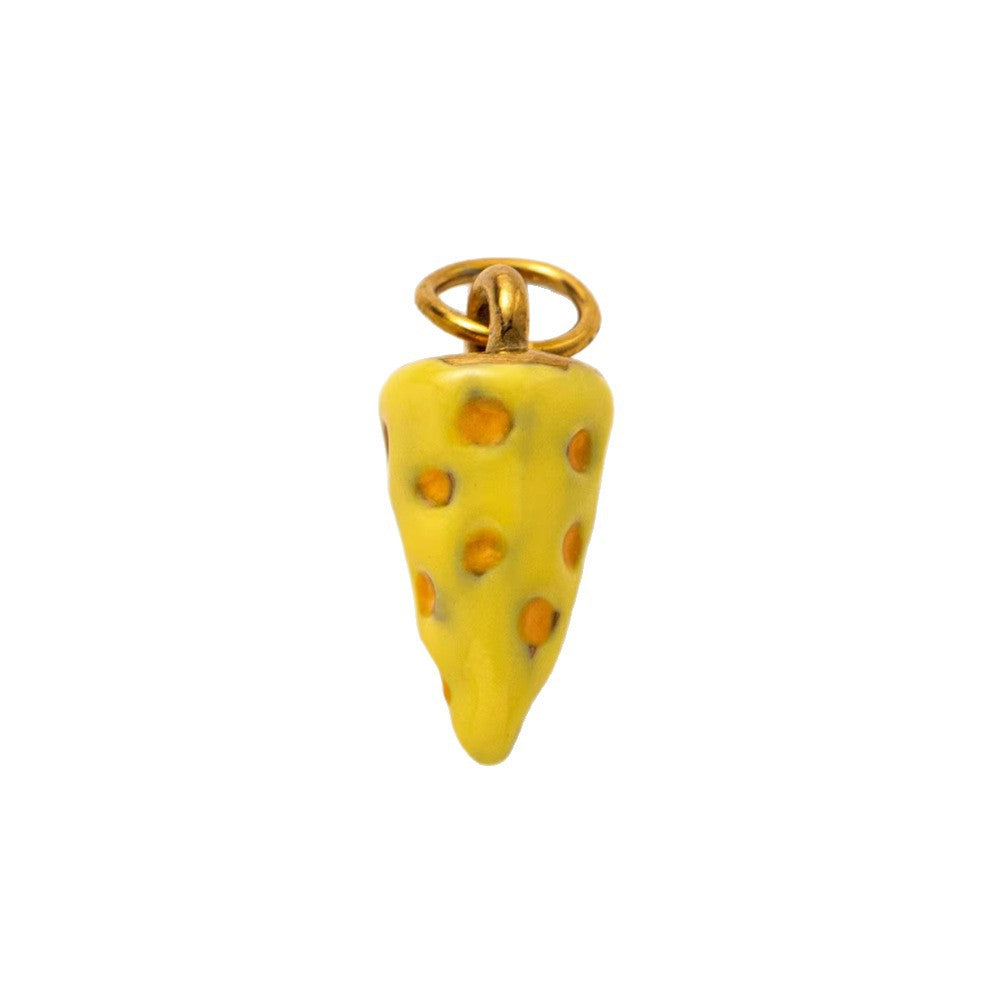 Vintage 18K Gold Plated Stainless Steel Round Coffee Bread Charm Bar for Women