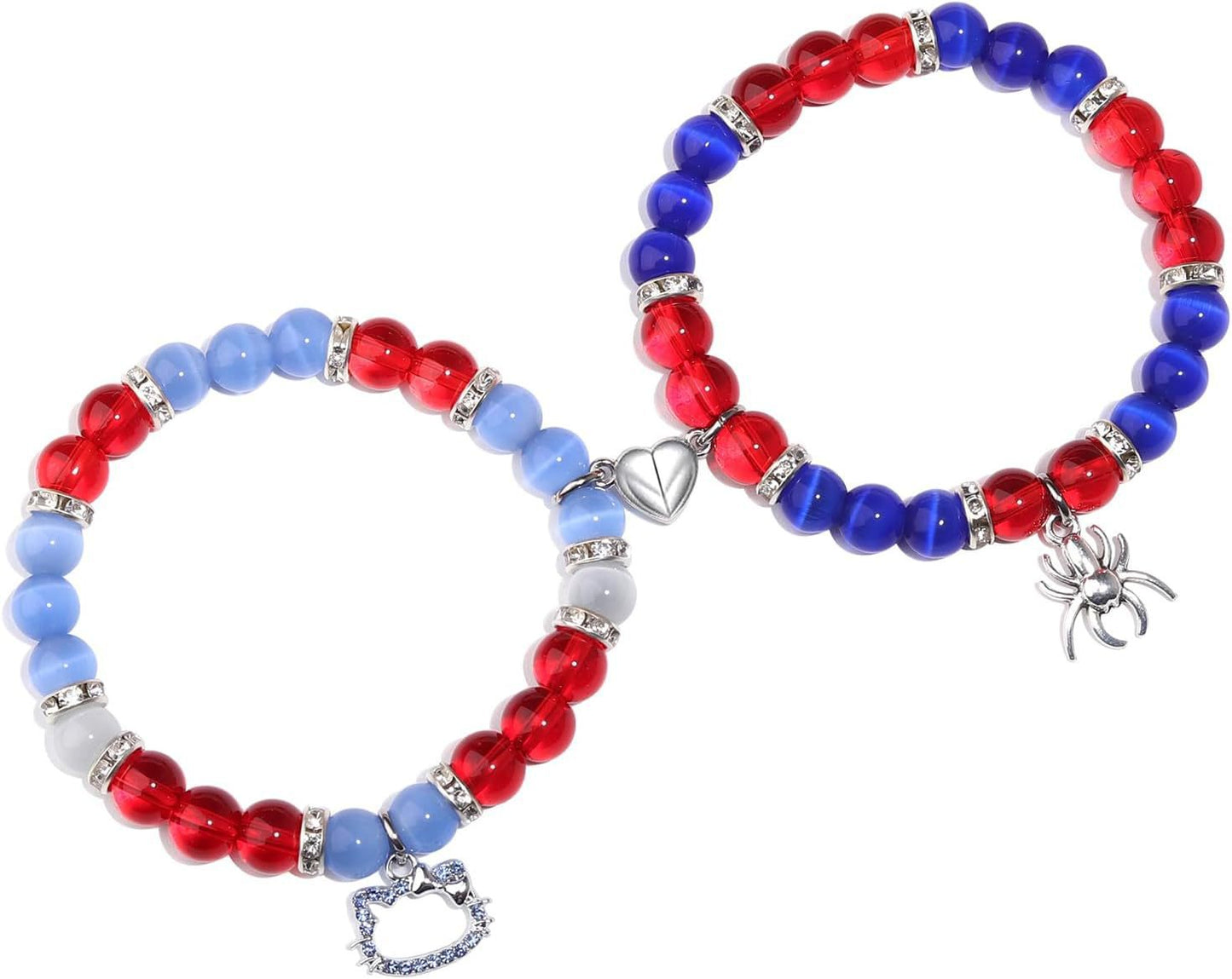 Sweet Heart Animal Shape Alloy Rhinestone Charm Bracelet for Couples