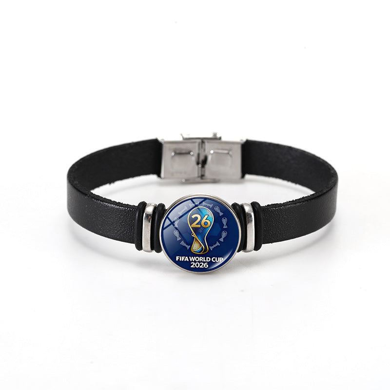 Bracciale Unisex con bottone a pressione in pelle placcata con forme geometriche alla moda