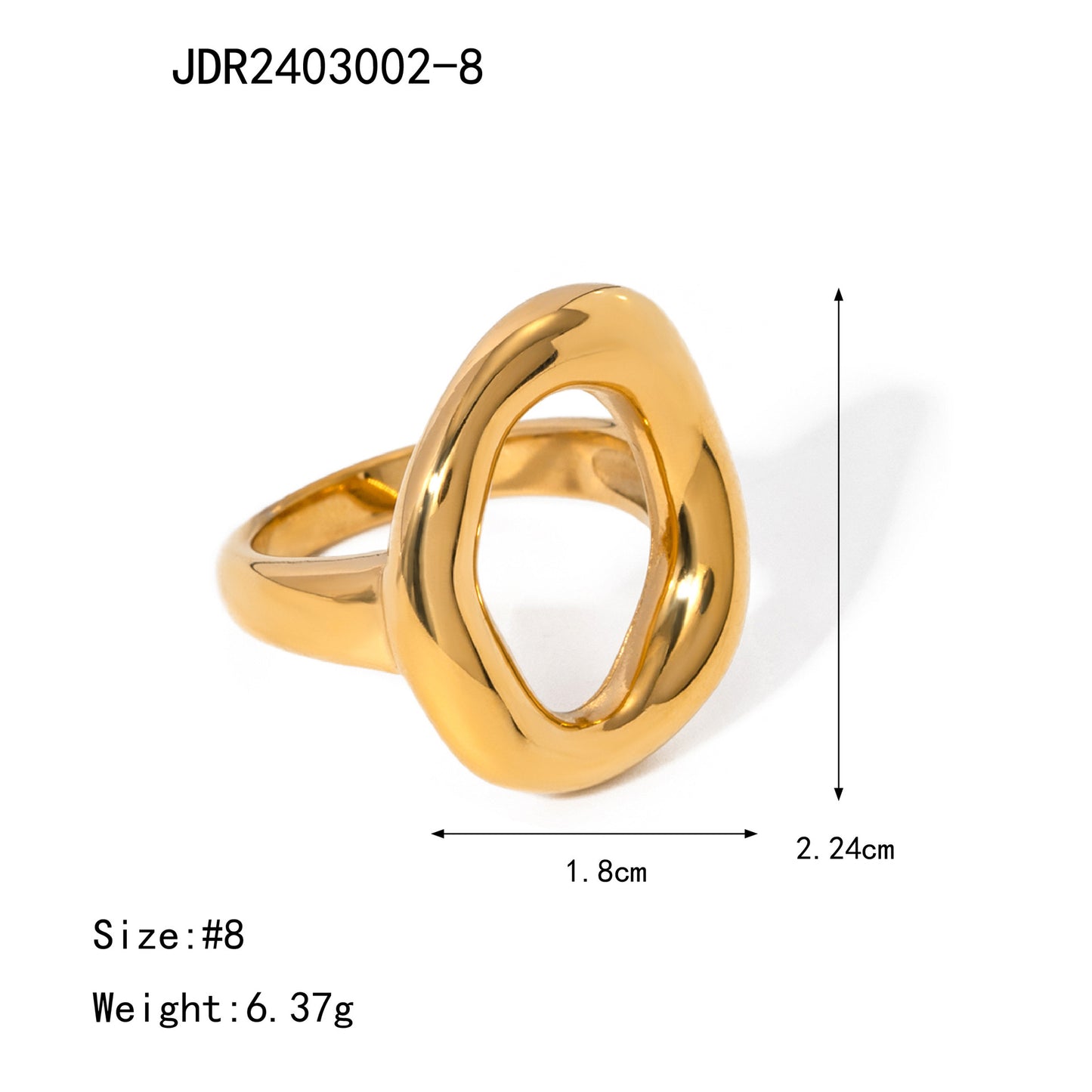 Anello Geometrico in Acciaio Inox con Finitura Placcata e Dettaglio Floreale da Donna Gioielli Minimalisti di Lusso