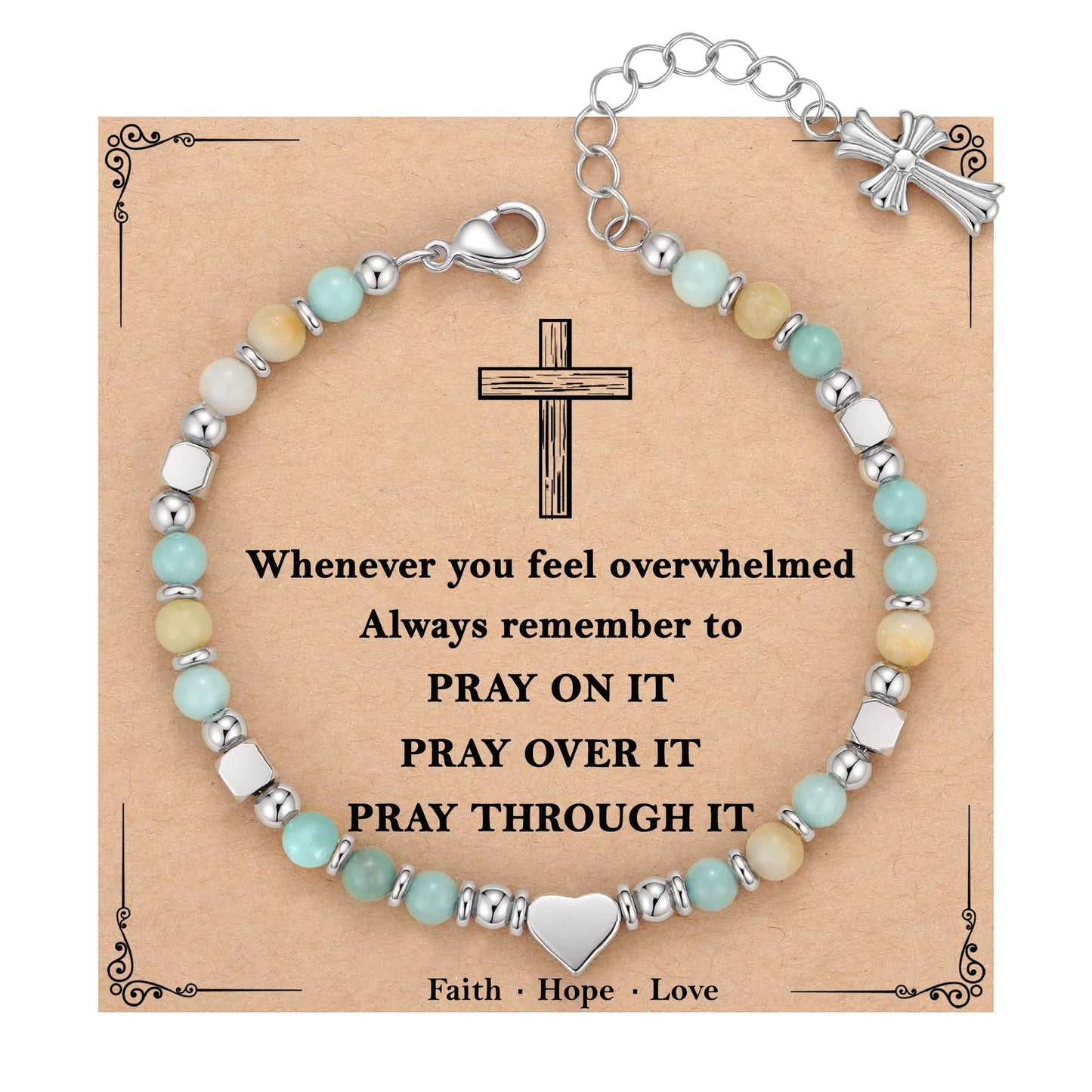Sweet Heart Cross Stainless Steel Bracelet