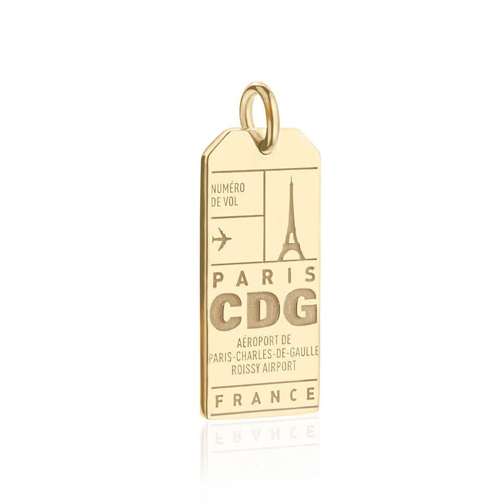 Elegant 18K Gold Plated Stainless Steel Rectangle Charm Bar