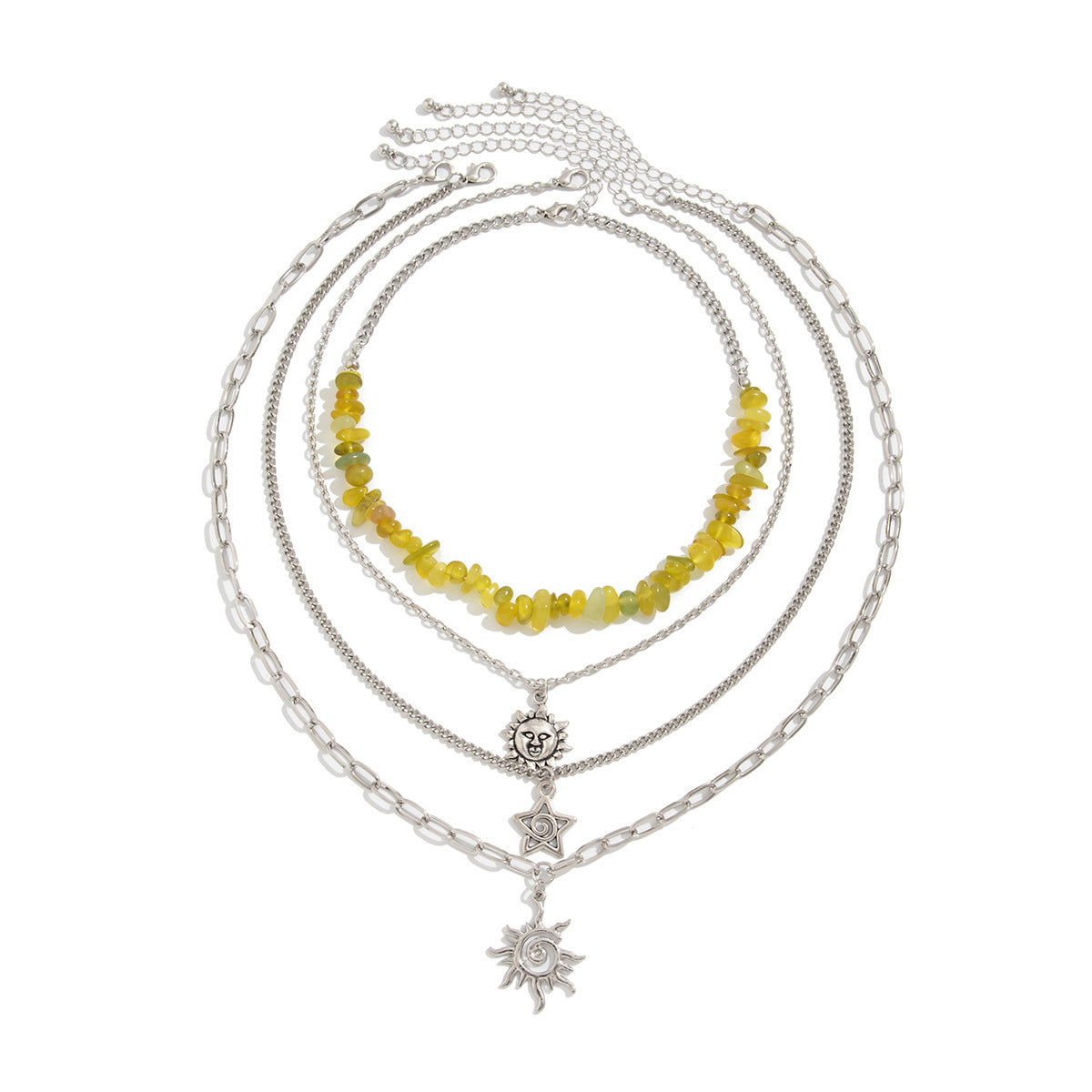 Collar con colgante de estrella irregular minimalista para mujer con aleación chapada y detalles de diamantes de imitación en cadena cruzada