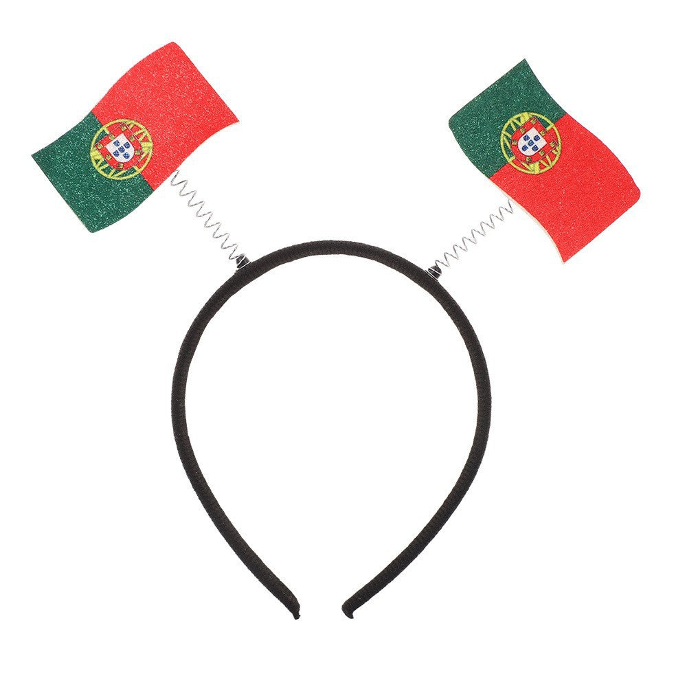 Fascia per capelli con bandiera nazionale in plastica dal design moderno e minimalista, per tifosi, feste e decorazioni, unisex