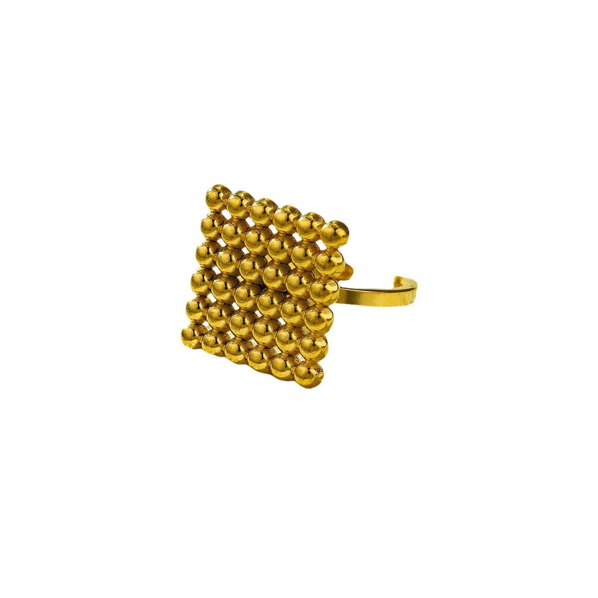 Anello Aperto Geometrico Minimalista in Acciaio al Titanio con Placcatura Sottovuoto in Oro 18K da Donna