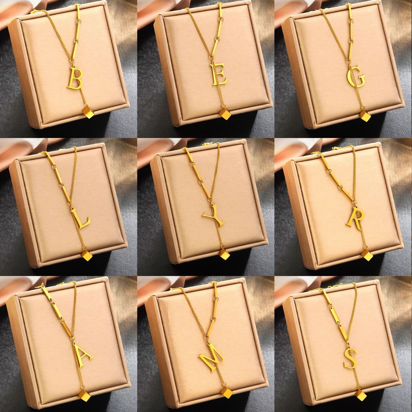Minimalist Elegant 18K Gold Plated Stainless Steel Letter Bracelet