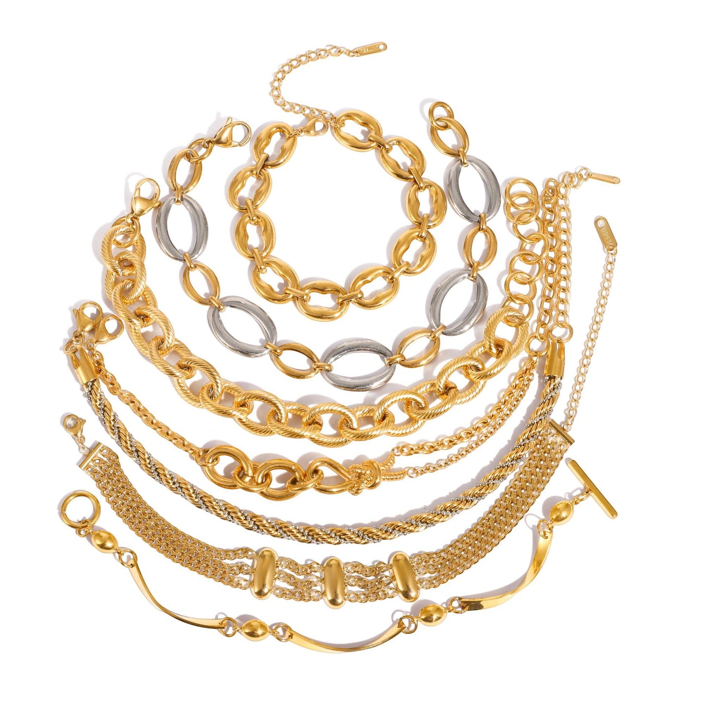 Geometric Plated Stainless Steel Bracelet for Women