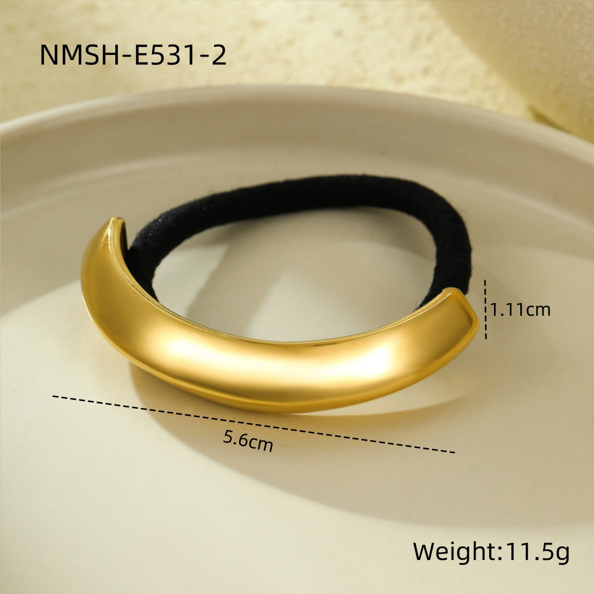 Minimalist Shell and Star-Shaped Titanium Steel Hair Ring with 18K Gold Plating for Women