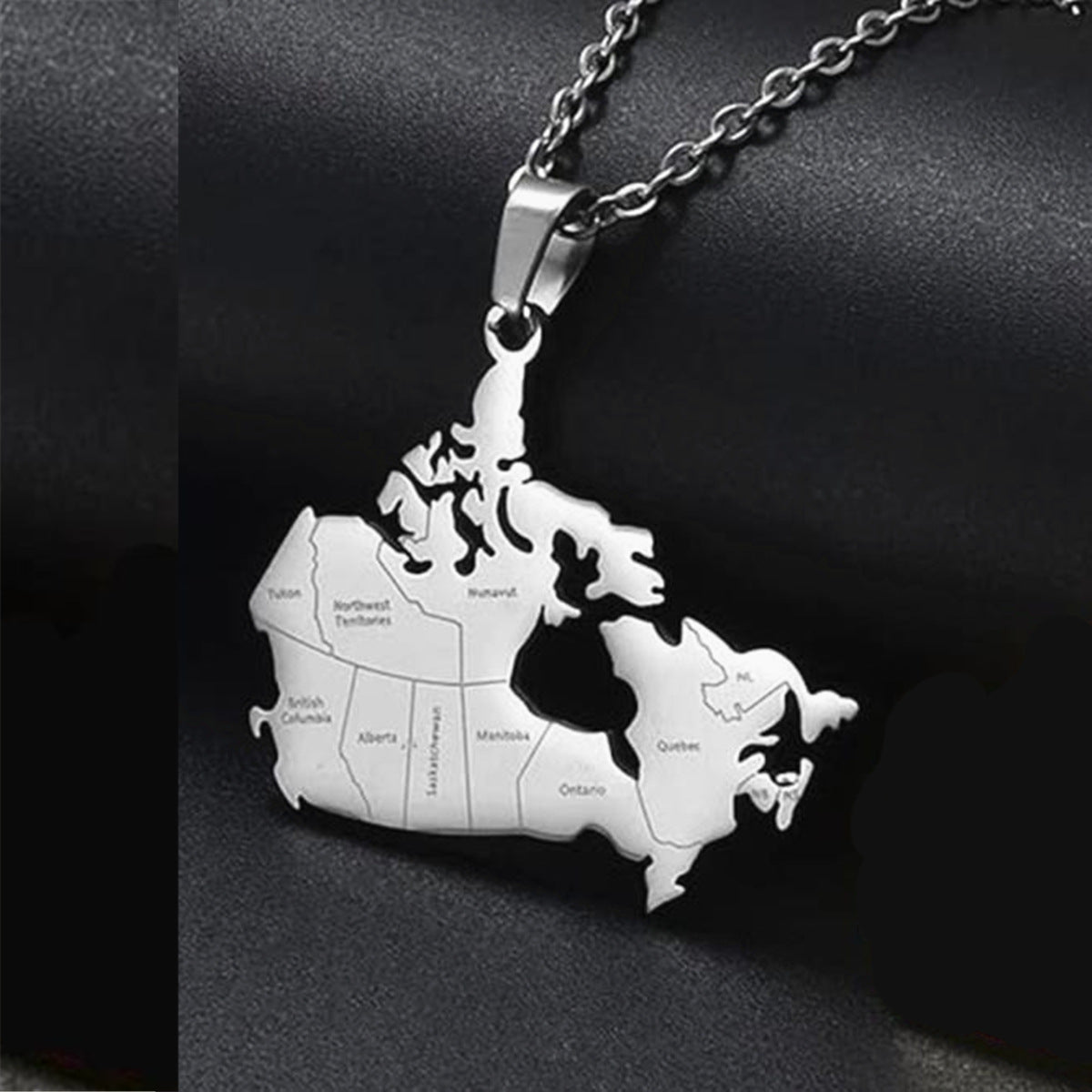 Natural Style Geometric Pendant Necklace in Titanium Steel with Electroplated Finish for Unisex Daily Wear