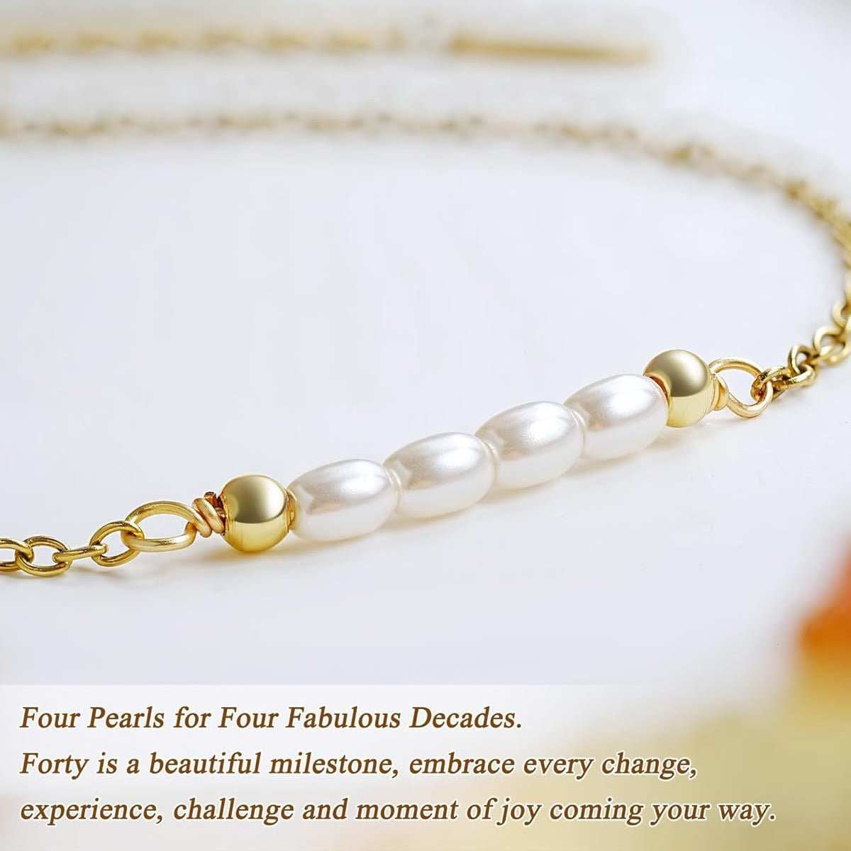 Sweet Geometric Pearl Stainless Steel Bracelet for Women