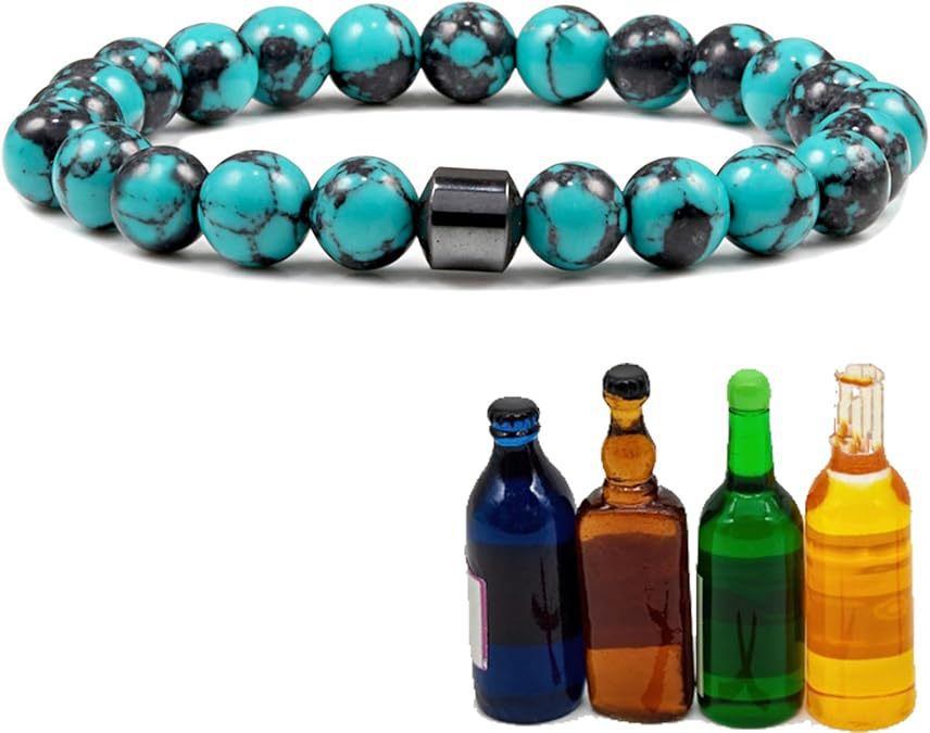 Unisex Magnetic White Pine Black Matte Tiger Eye Agate Beaded Bracelet Geometric Round Gemstone Jewelry