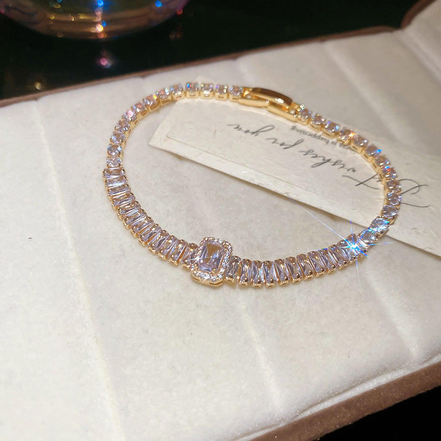 Elegant Gold Plated Brass Butterfly Floral Cubic Zirconia Bracelet for Women