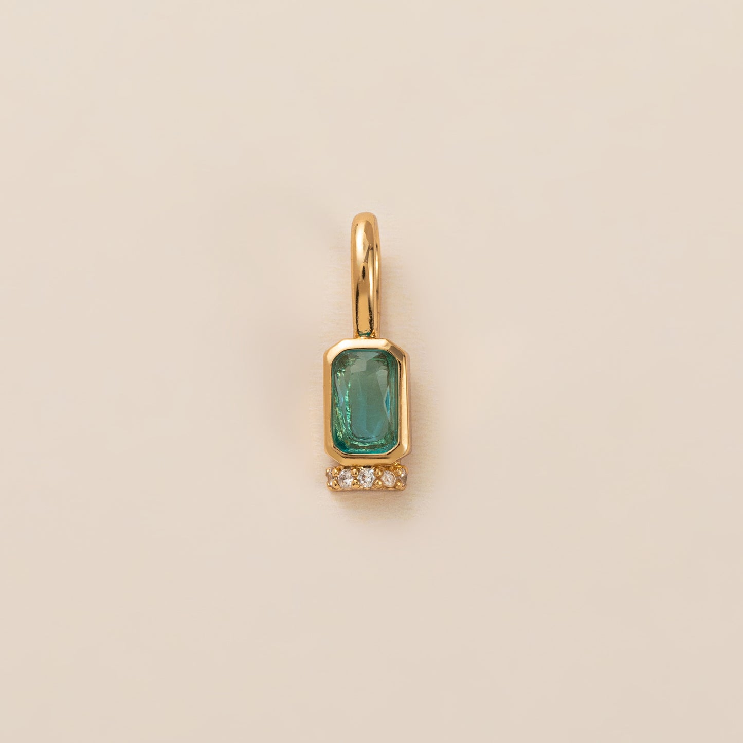 Minimalist Geometric Round Square Brass Plated Pendant Charm Bar with Openable Clasp