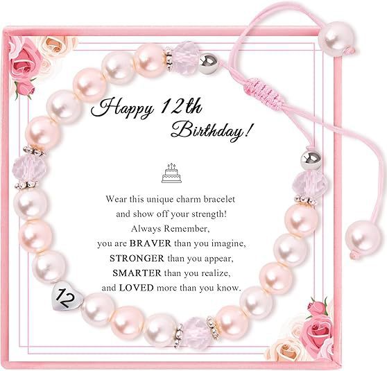 Sweet Pink Pearl Butterfly Letter Charm Bracelet for Women