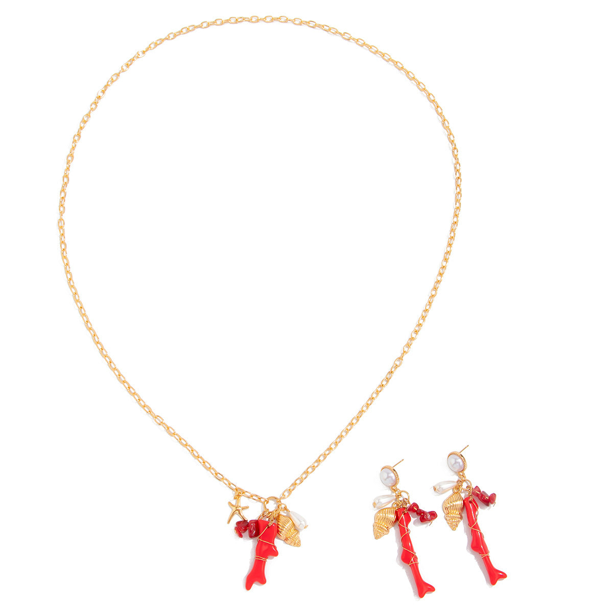 Collar con Colgante Minimalista de Piña, Cereza y Limón para Mujer con Cadena de Aleación y Acabado Bañado