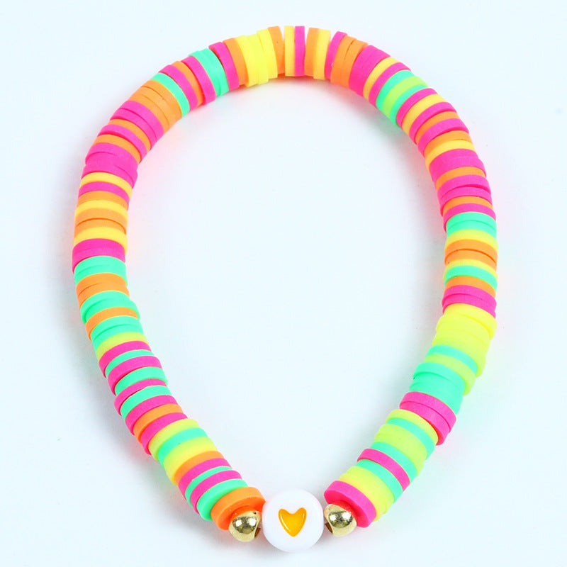 Bohemian Minimalist Heart Resin Bracelet Unisex Friendship Jewelry