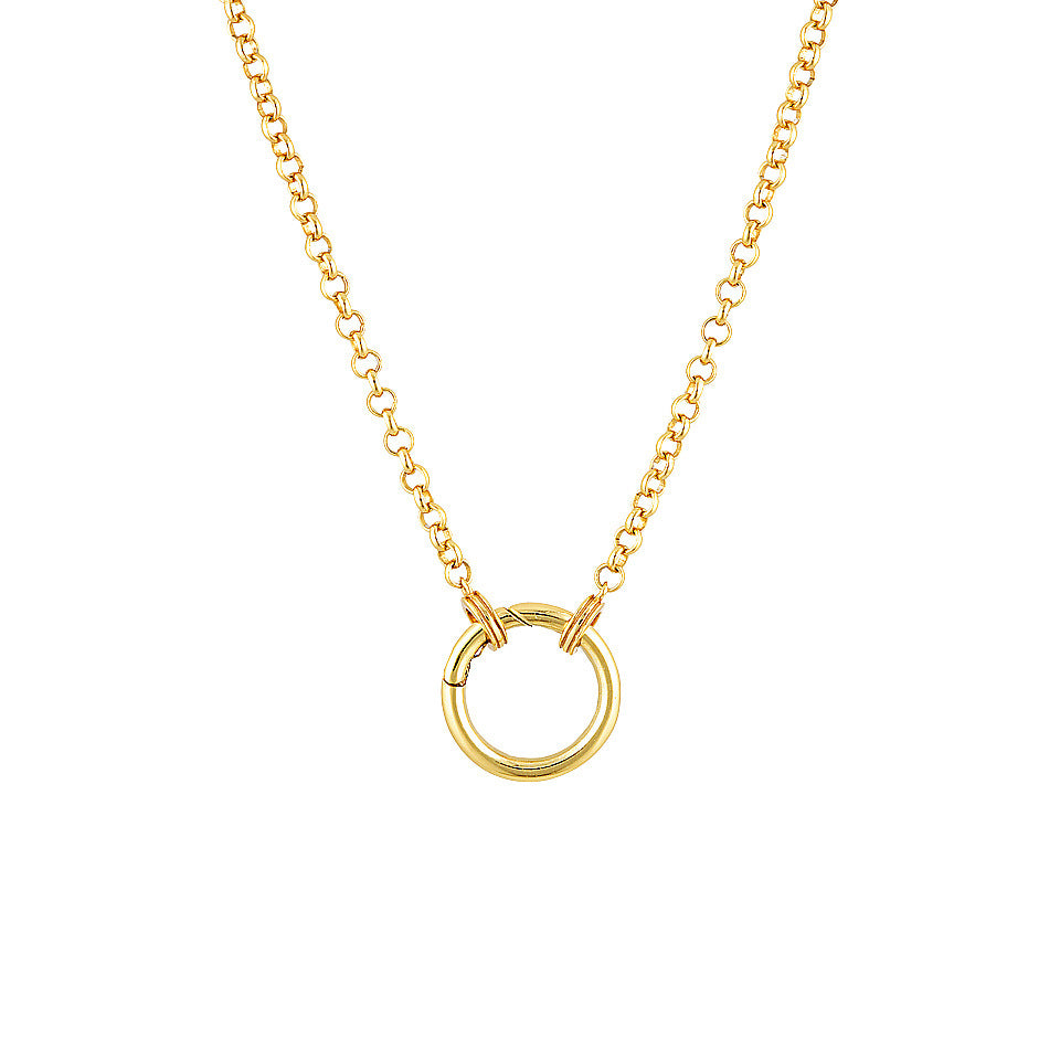 Exaggerated Geometric 18K Gold Plated Titanium Steel Diamond Inlay Charm Bar Necklace for Women