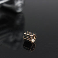Plated Alloy Rhinestone Charm Bar