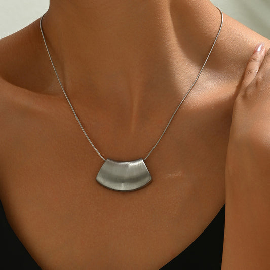 Collar de Cadena Larga de Clavícula para Mujer, Minimalista, Geométrico, de Aleación de Zinc con Acabado Chapado