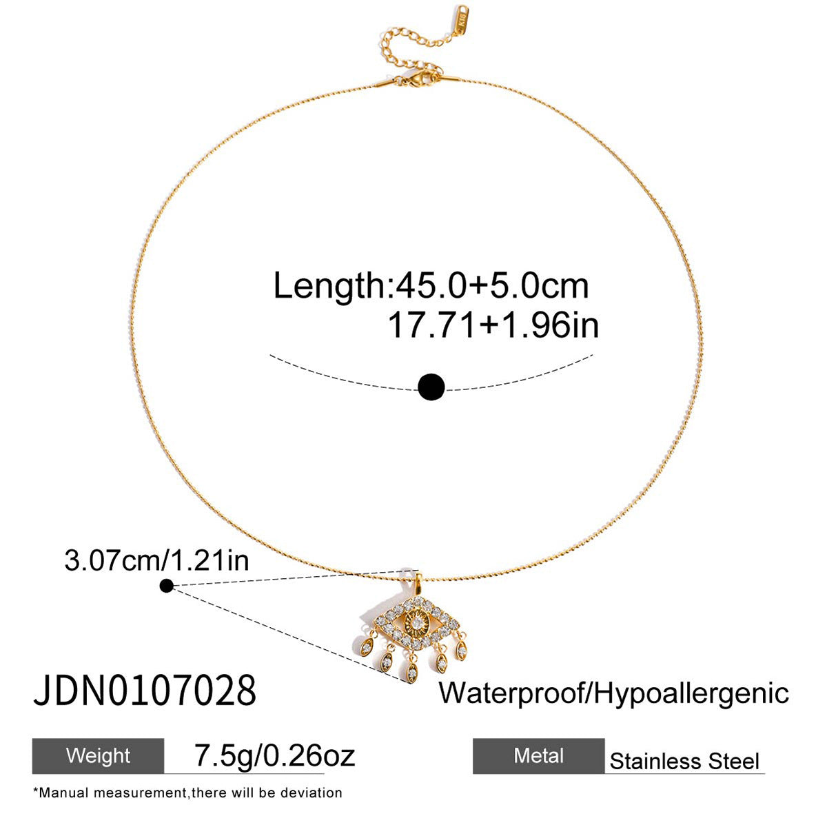 Collana con ciondolo geometrico minimalista in acciaio al titanio con finitura placcata da donna, catena maglione lusso leggero