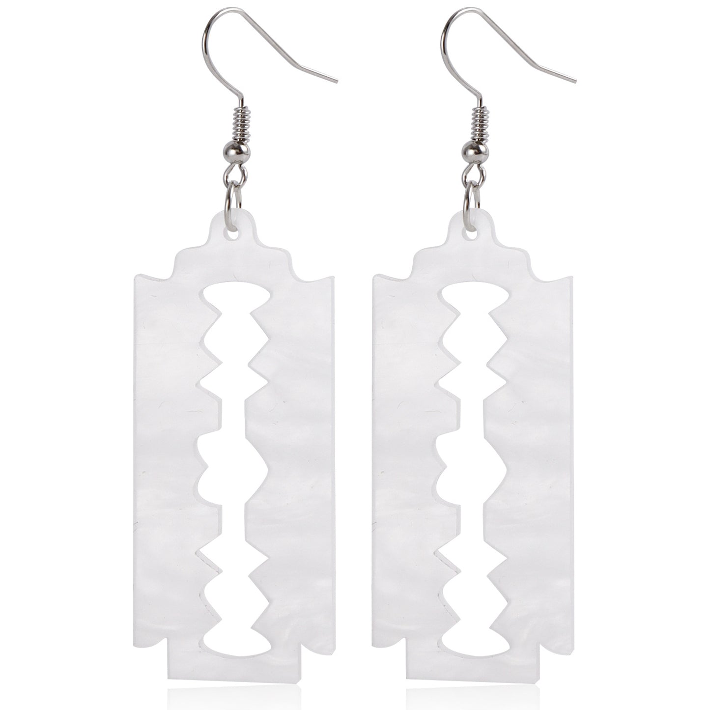 Punk Geometric Resin Snake-Shaped Statement Long Earrings for Women with Plated Finish