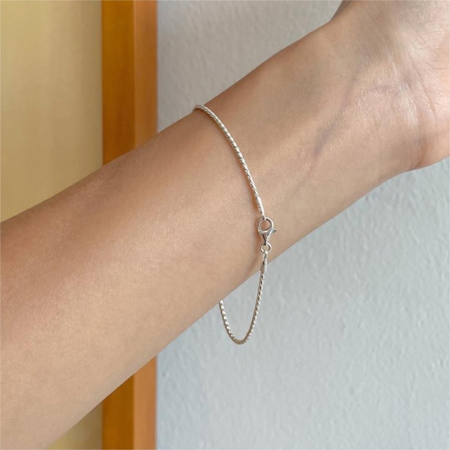 Bracciale a catena snake geometrico minimalista in argento sterling 925