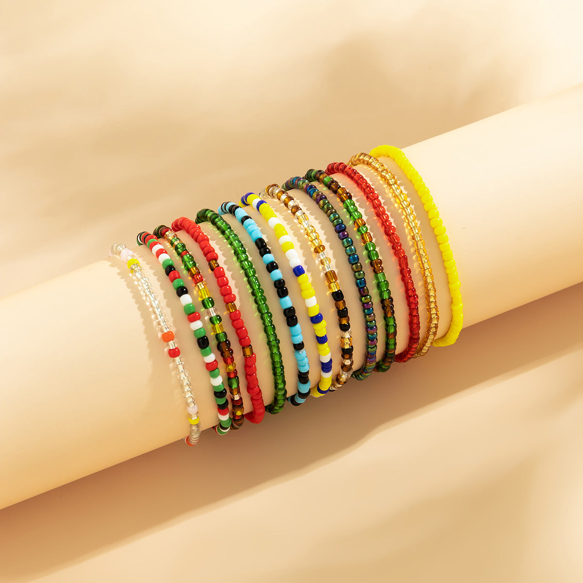 Set bracciale bohémien con perline geometriche per donna con perline Miyuki, fatto a mano