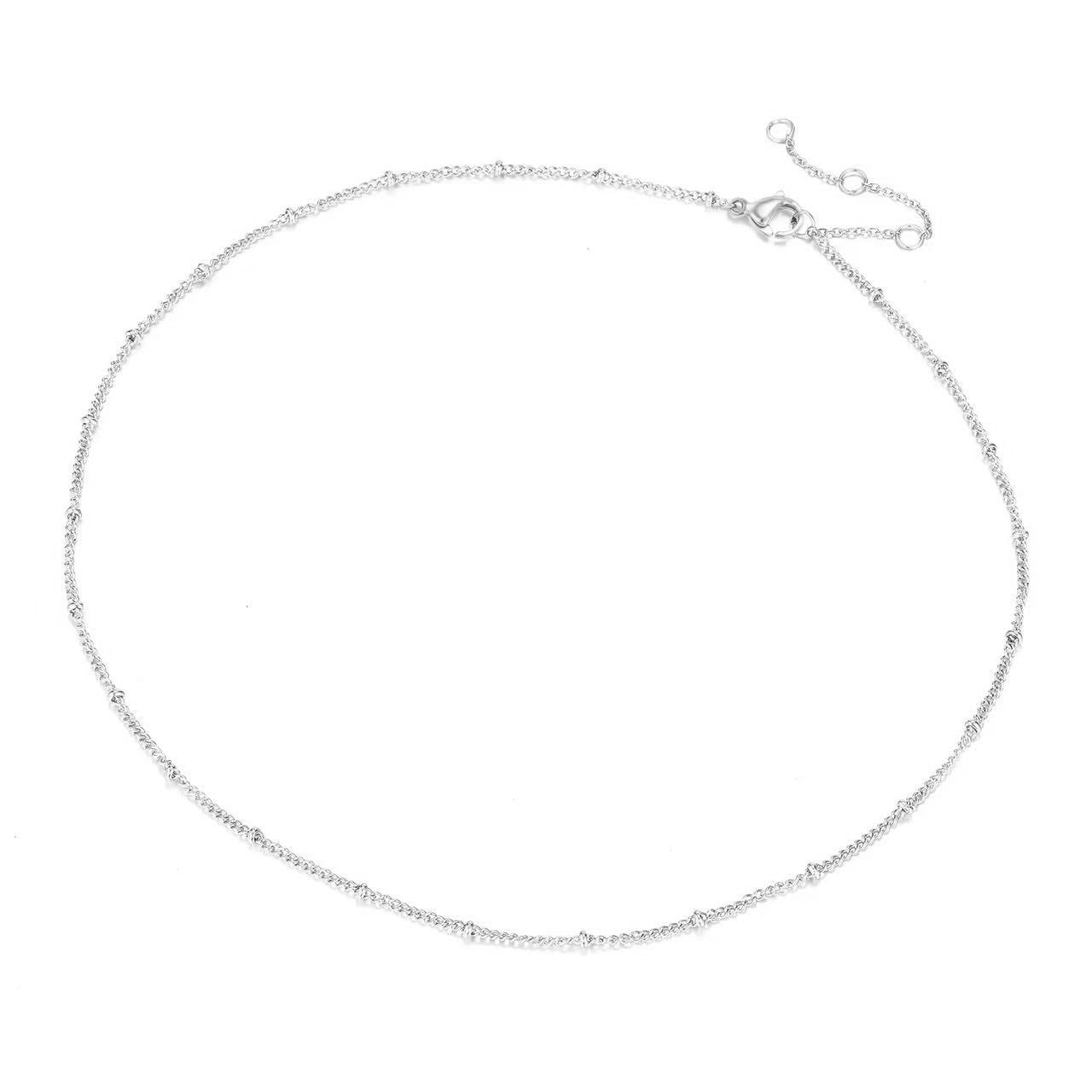 Collana a catena a O in acciaio al titanio minimalista da donna Collana sottile per clavicola senza ciondolo Gioielli in acciaio inossidabile ipoallergenici