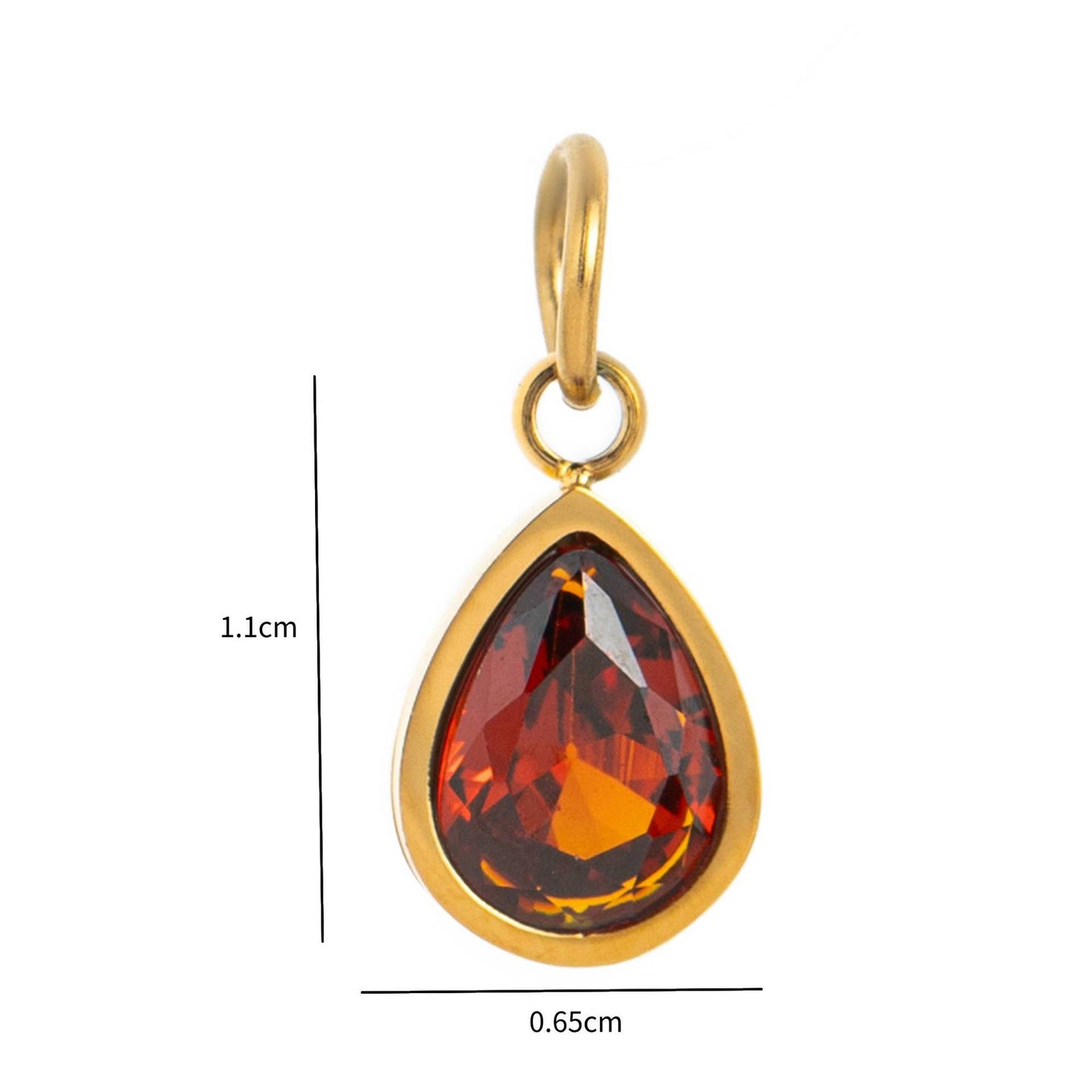 Minimalist Teardrop Stainless Steel PVD Gold Plated Charm Bar Necklace for Unisex