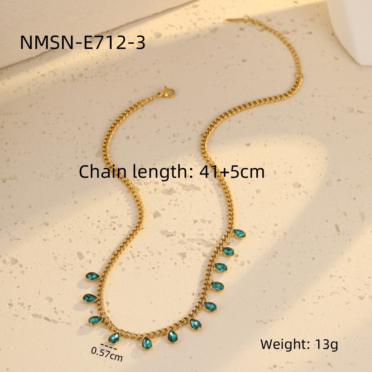 Collana da Donna Minimalista alla Moda con Ciondolo a Nappa in Acciaio Inossidabile, Intarsio di Strass e Finitura Placcata